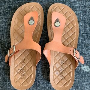 Jomos Orange Leather Sandals